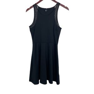 H&M Sleeveless Black Dress w/ Sheer Lace Detail Size S